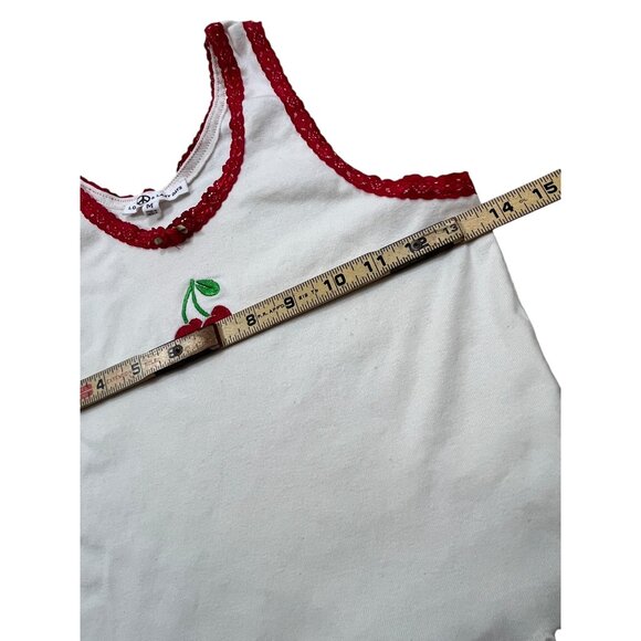 Love & Lazy Days Y2K Babydoll Crop Top Womens Medium Embroidered Cherry 90s Goth - Picture 5 of 6